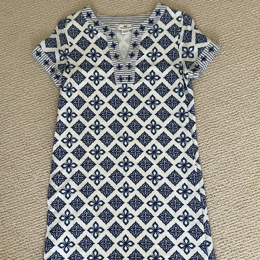 Vineyard Vines Blue Patterned Dress
